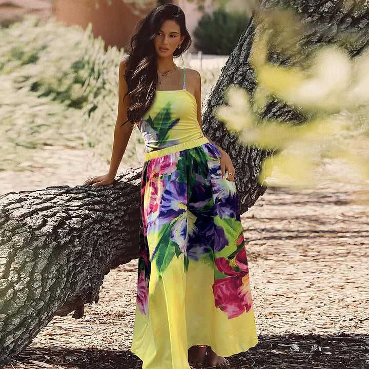 Polyester One-Piece Swimsuit | Bright Yellow, Floral