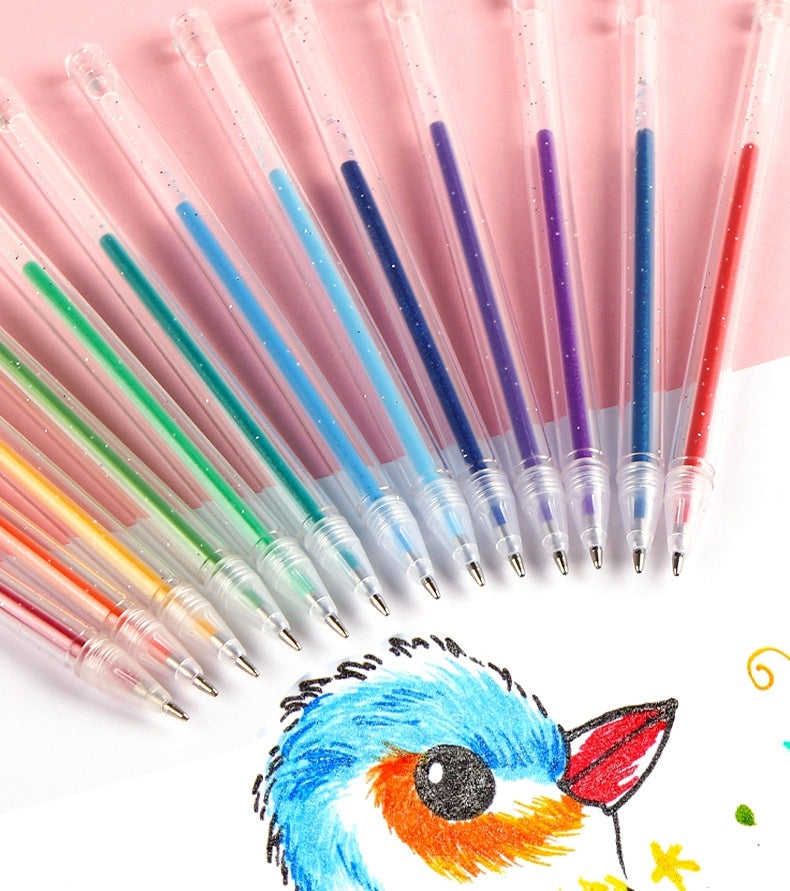 Colorful Glitter Pens Luminous Shimmering Curry Pens Sparkling Ballpoint Pens