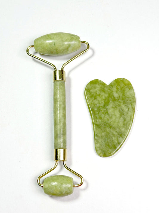 Jade Facial Roller Massager – Natural Stone Face Massage Tool