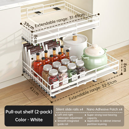 Carbon Steel Spice Rack | Adjustable, Black, 2 Pack