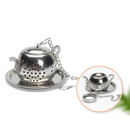 Stainless Steel Tea Leak | Round Pot-Shaped, Silver, 5.5cm