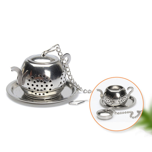 Stainless Steel Tea Leak | Round Pot-Shaped, Silver, 5.5cm