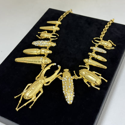 Alloy Rhinestone Insect Choker Necklace | Bold Statement