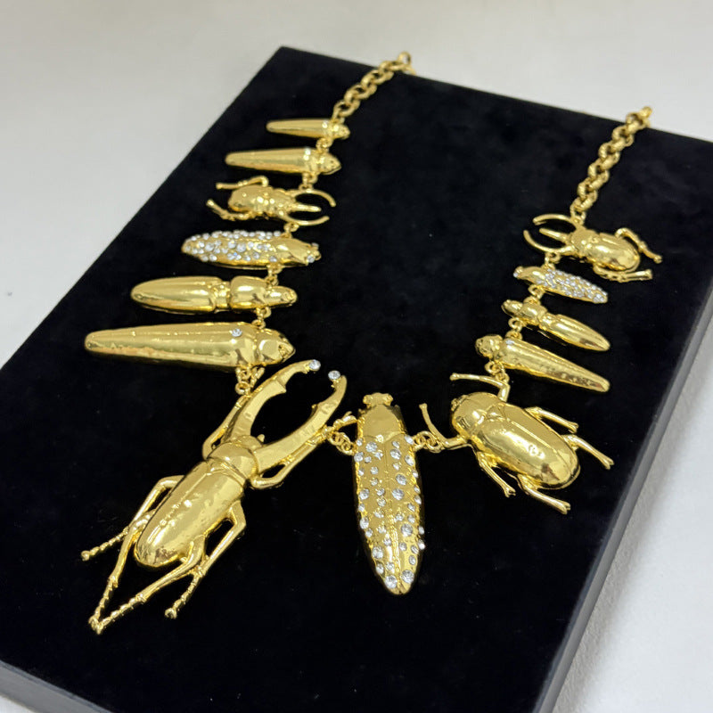 Alloy Rhinestone Insect Choker Necklace | Bold Statement