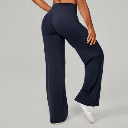 Cotton Blend Yoga Pants | High-Waisted, Straight Leg