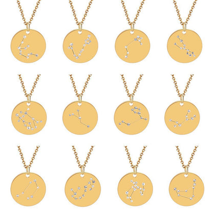 Stainless Steel Horoscope Necklace Set | Leo, Libra, Aries