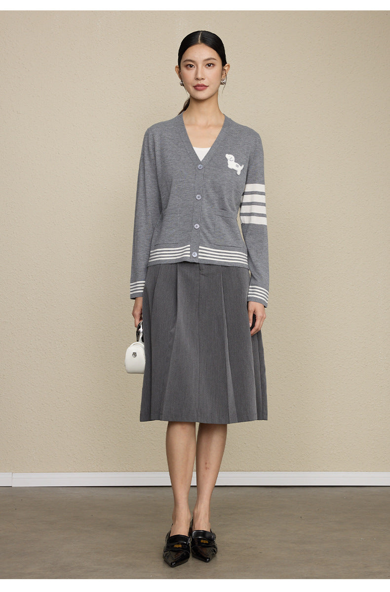 Wool Blend Striped Sweater | Long Sleeve, Women, Casual