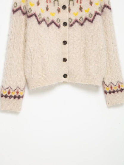 Polyester Knitted Sweater | Khaki, Loose Fit, Female