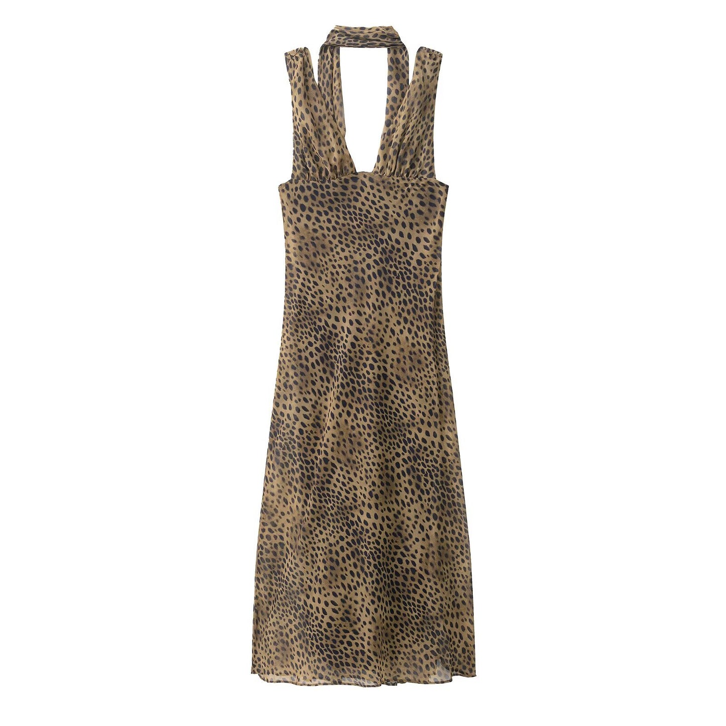 Animal print scarf dress