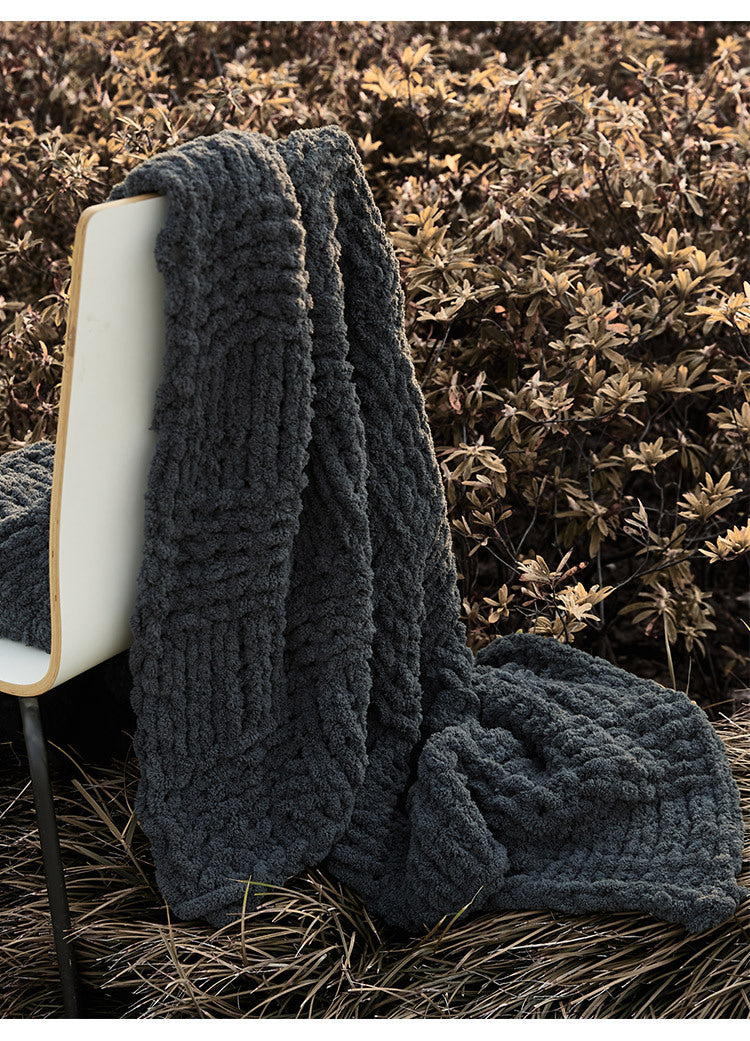 Cozy Knitted Blanket | Solid Color, Nordic Style