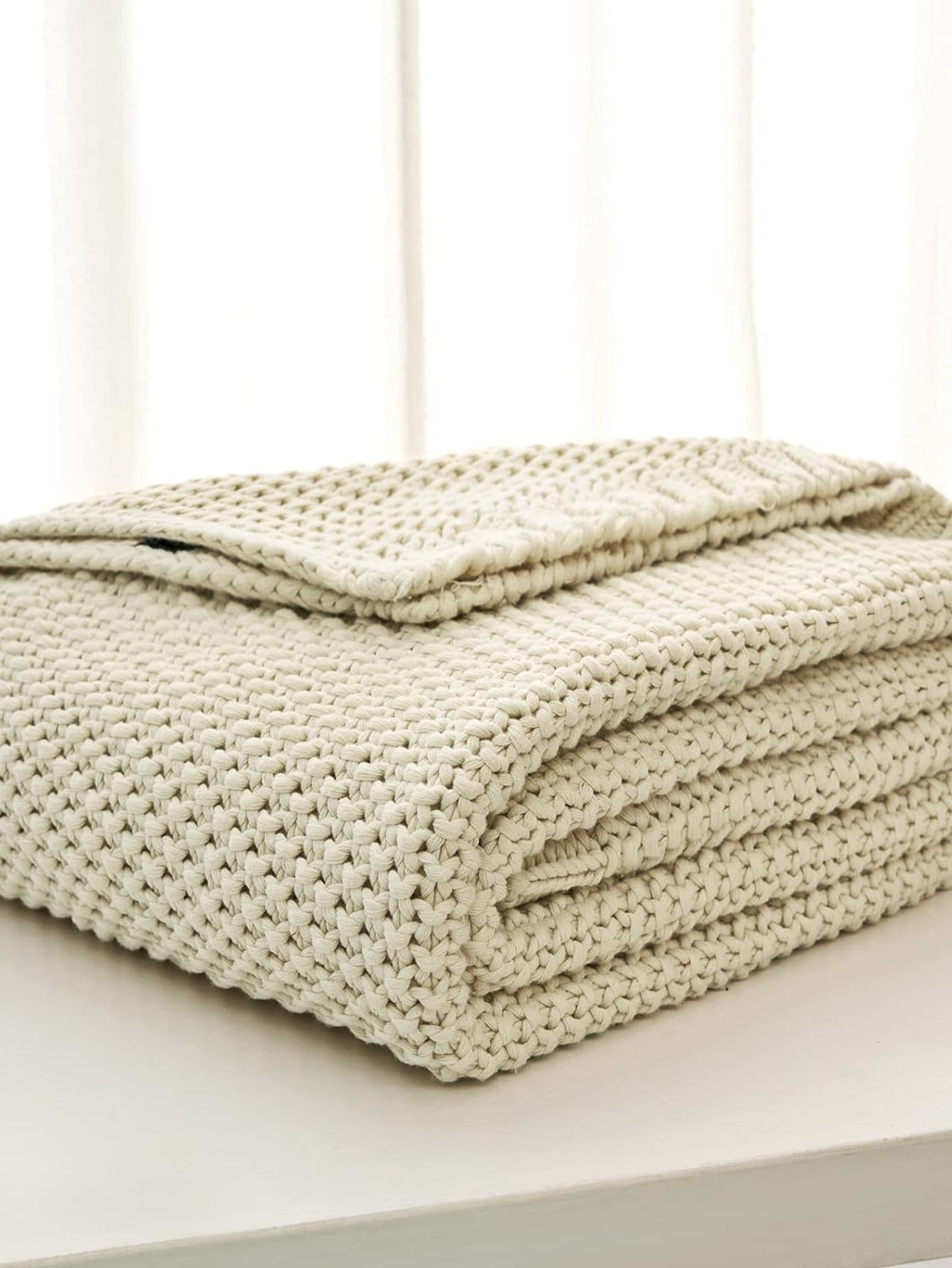 Acrylic Knitted Blanket | Geometric Pattern, 130X160CM