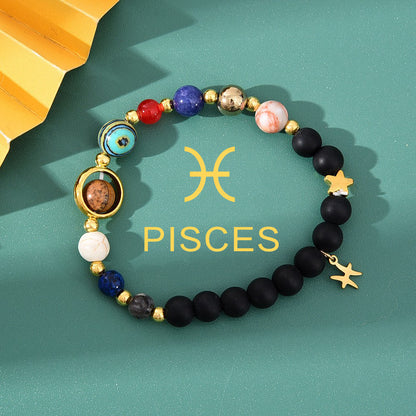 Tiger Eye Zodiac Bracelet | Natural Stone, 8mm