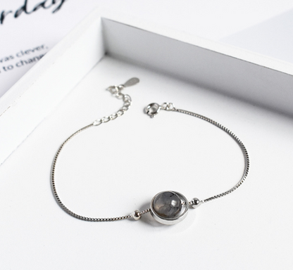 S925 Sterling Silver Bracelet | Topaz, Amethyst, Crystal