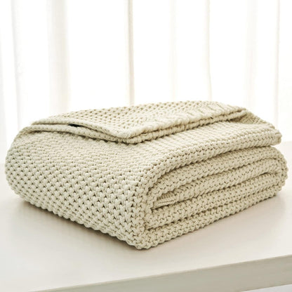 Acrylic Knitted Blanket | Geometric Pattern, 130X160CM