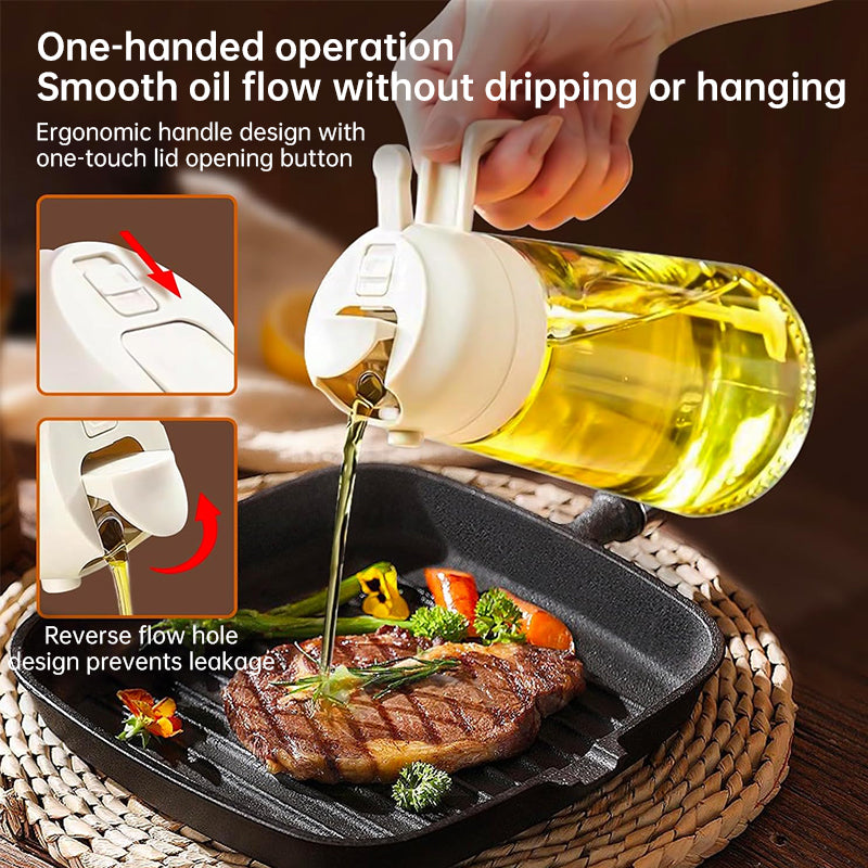 Olive Oil Dispenser | 2-in-1 Sprayer & Pourer