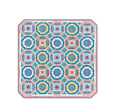 Cotton Crochet Blanket | Handmade, Pink Blue, 107cm