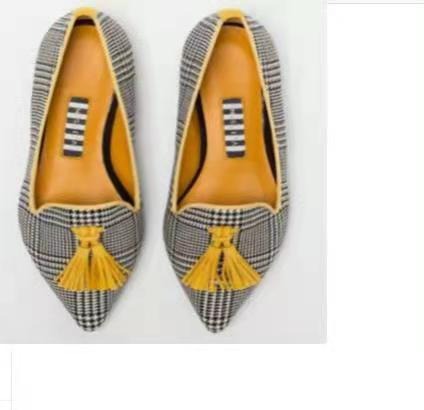 Canvas Flat Bottomed Women's Shoes | Pointed Toe, Fringe