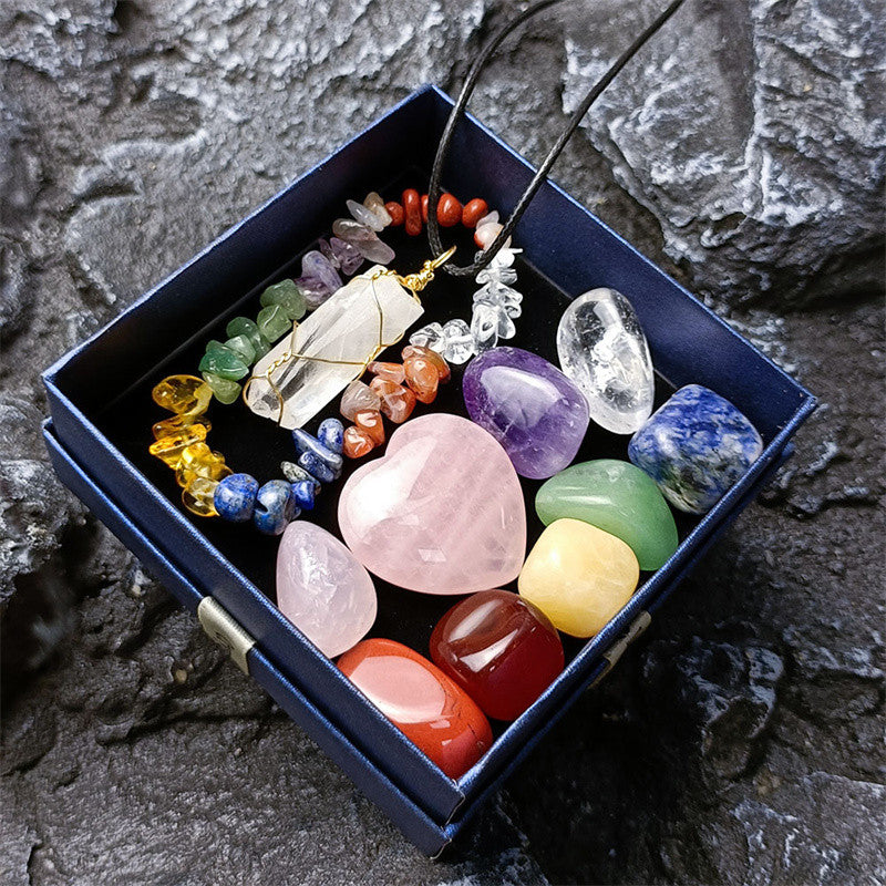 Natural Crystal Stone Chakras Bracelet | 11pcs Set