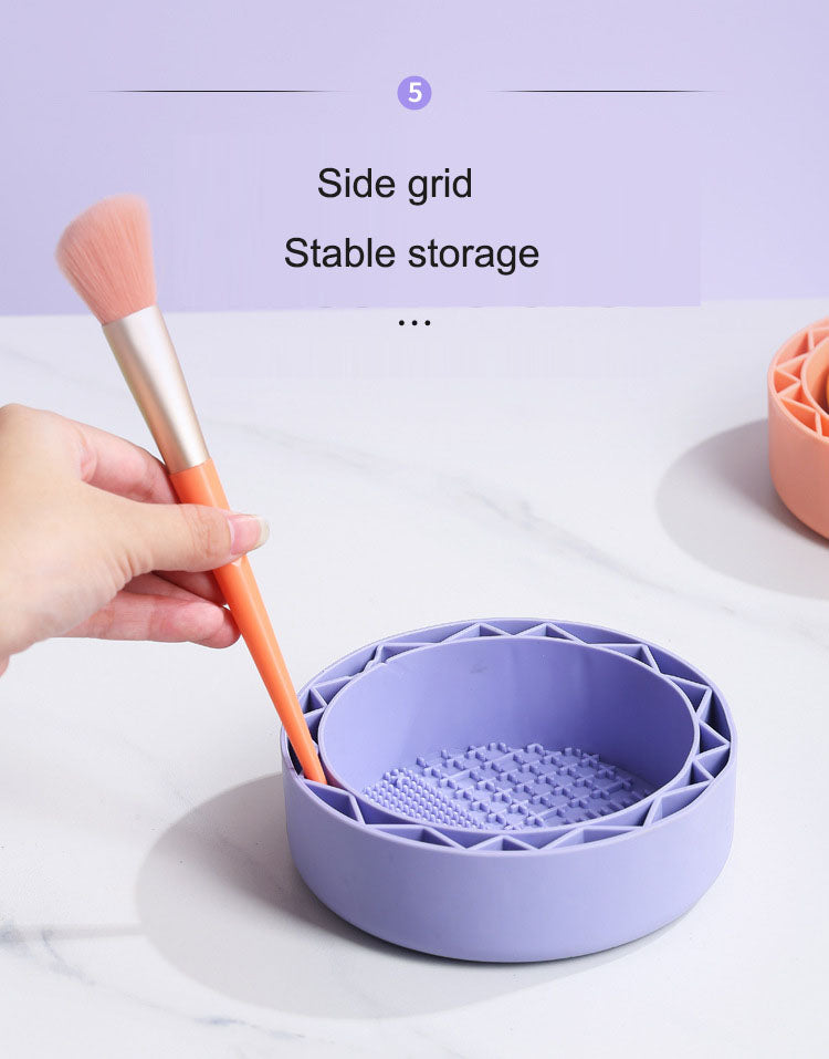 Soft Rubber Makeup Brush Cleaner | Beauty Tool & Wash Bowl