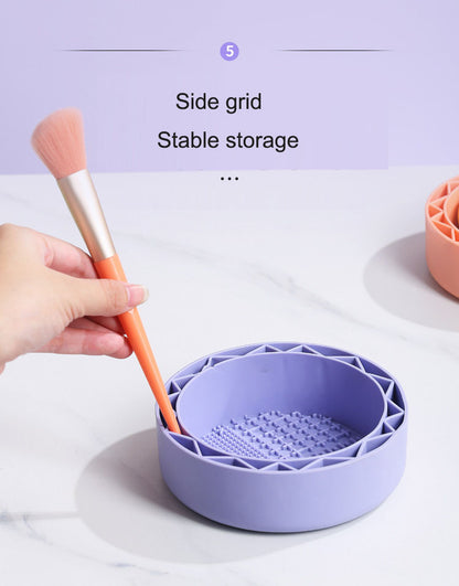 Soft Rubber Makeup Brush Cleaner | Beauty Tool & Wash Bowl