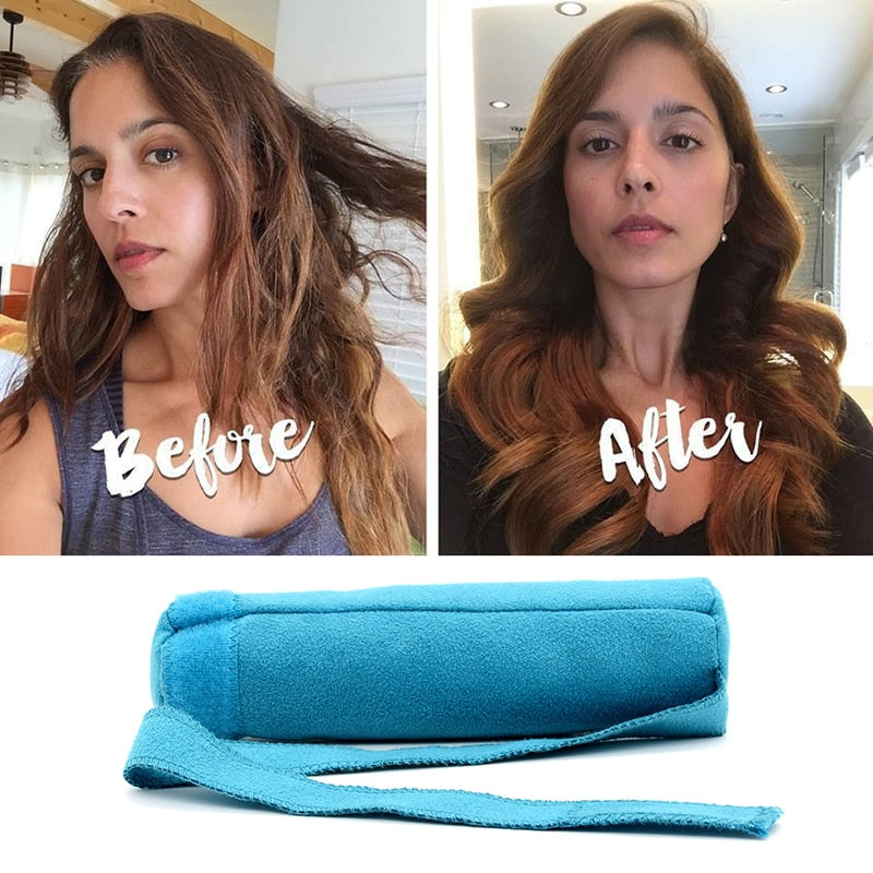 8pcs Hair Rollers Sleep Styler Kit Long Cotton Curlers DIY Styling Tools Blue Color Magic Hair Dressing Charming Hairstyle