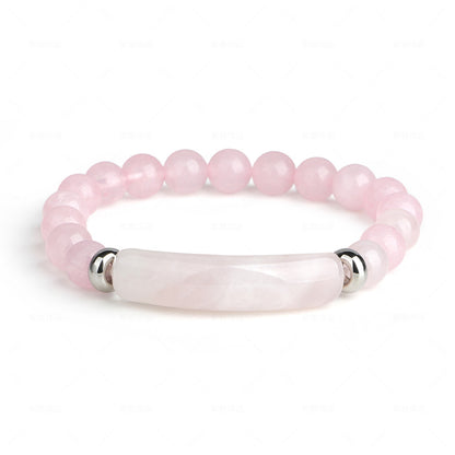 Agate Bracelet | Pink Crystal, 8mm, Women's