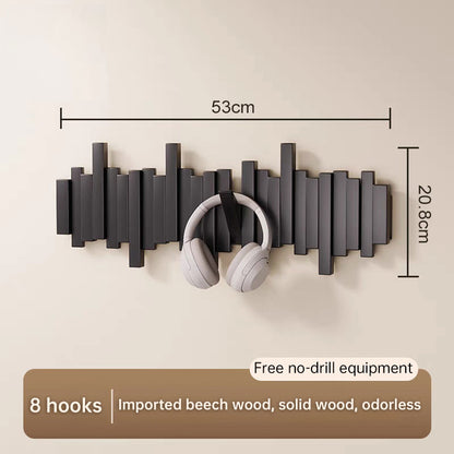 Beech Wood Wall-Mounted Piano Key Coat Rack