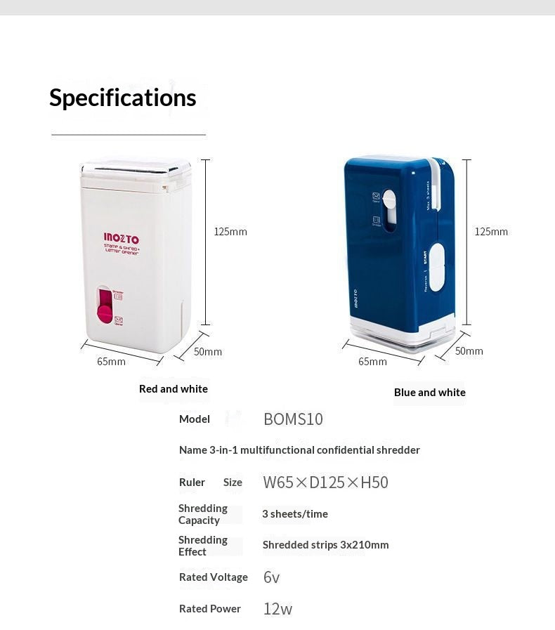 SecureShred 3-In-1 Multifunctional Electric Shredder With Mini Letter Opener White Edition