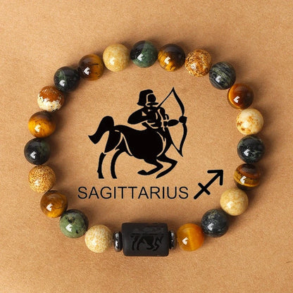 Tiger Eye Zodiac Bracelet | Natural Stone, 8mm