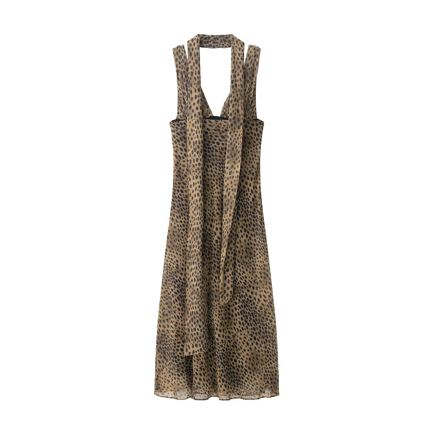 Animal print scarf dress