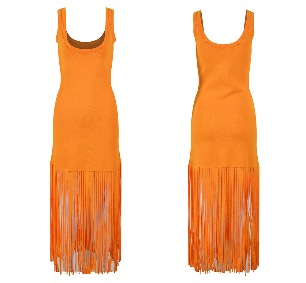 Ice Silk Bohemian Long Dress | Casual, Sleeveless, O-neck
