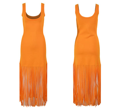 Ice Silk Bohemian Long Dress | Casual, Sleeveless, O-neck