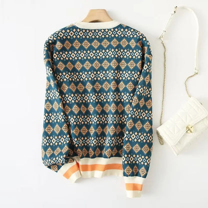 Cotton Pullover Sweater | Blue, Casual, Women