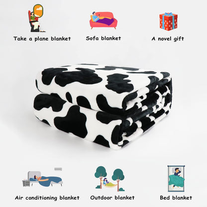 Flannel Blanket | Cow Print, Nordic Style