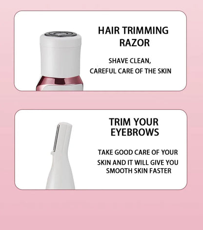 Stainless Steel Hair Remover | Rose Pink, USB Rechargeable