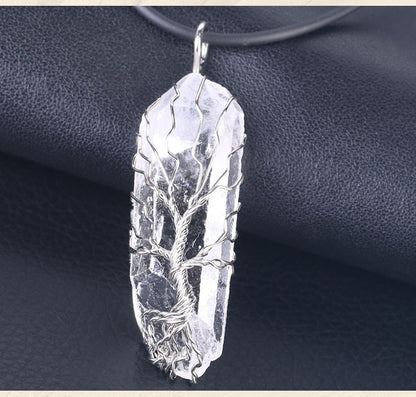 White Crystal Pendant Necklace | Irregular Size, 45cm Chain