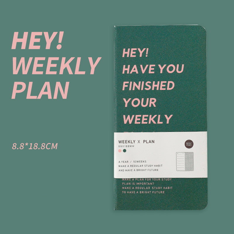 Weekly Planner Notebook — 53 Weeks, Slim Format