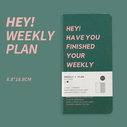 Weekly Planner Notebook — 53 Weeks, Slim Format