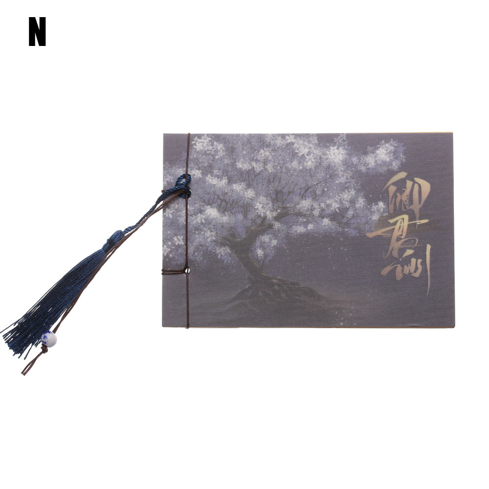 Qing Jun Blank Notebook With Tassels Kraft Cover 12 x 14.5cm