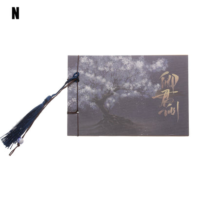 Qing Jun Blank Notebook With Tassels Kraft Cover 12 x 14.5cm