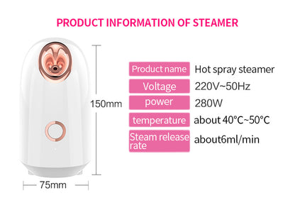 Thermal Spray Face Steamer | Z Series, White & Pink