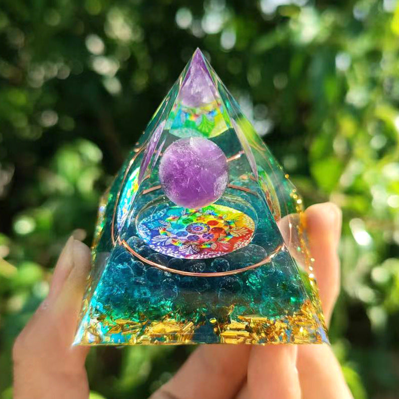 Crystal Ball Pyramid 5.6.10 cm Crystal Gravel Gel Drop Resin Home Handmade Ornament
