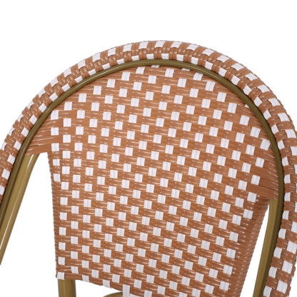 Aluminum Frame Wicker Bar Stool | Rust, Set of 2