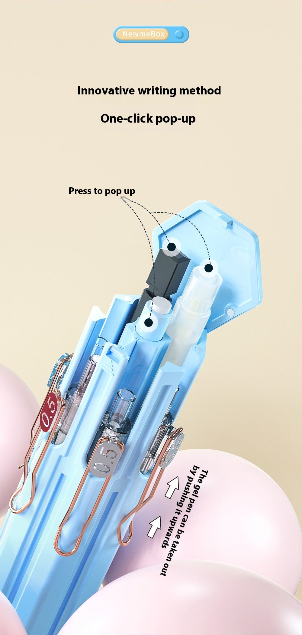 Pressing Pen Suitable For Portable Six Pens Pencil Box Kit