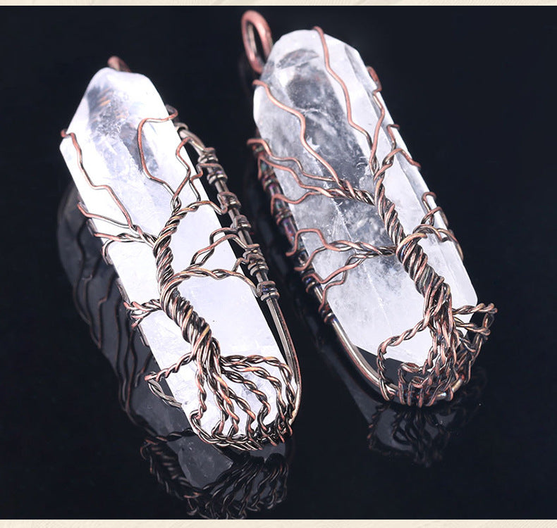 White Crystal Pendant Necklace | Irregular Size, 45cm Chain