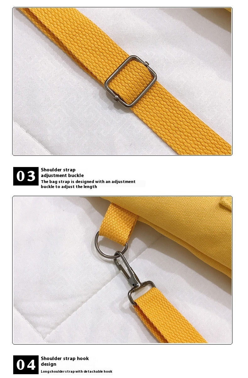 Canvas Backpack | Black, White, Yellow, Pink