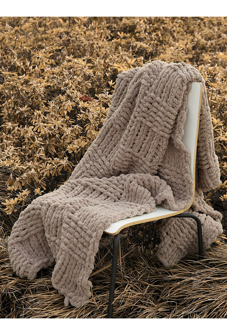 Cozy Knitted Blanket | Solid Color, Nordic Style