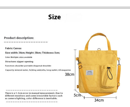 Canvas Backpack | Black, White, Yellow, Pink