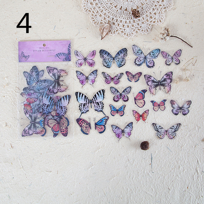 Butterfly Specimen Sticker Pack — PET Journaling & Scrapbook Stickers