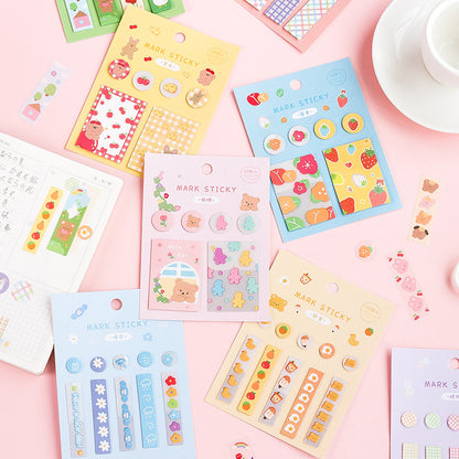 Illustrated Index Tab Stickers — PVC Page Markers, 12 Designs